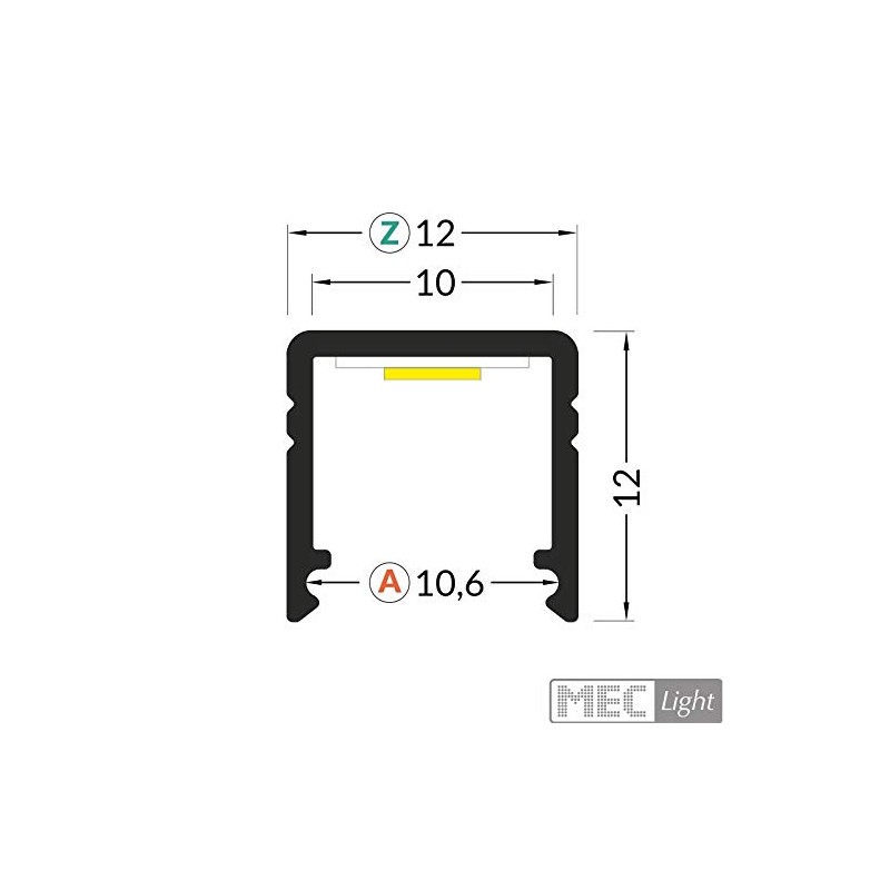 ledomec LED Profile ST10 Aluminium Silver for LED Strips up