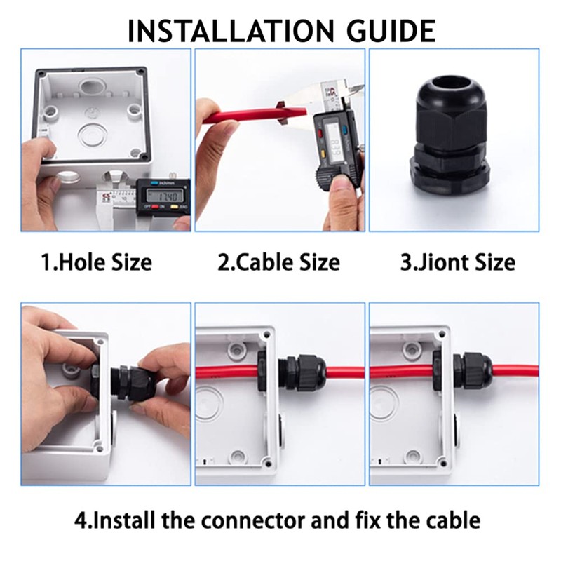 PENGLIN Cable Glands NPT Nylon Cable Connector, Strain Relief Cord