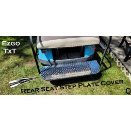 J & O Carts Parts Ezgo TxT Golf Cart Highly Polished Aluminum Diamond Plate Rear Seat Step Cover
