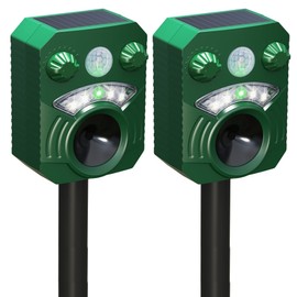 Solar Ultrasonic Animal Repellent, Cat Raccoon Repellent Outdoor with Motion Detection Waterproof Animal Repeller for Yard Garden Farm Outdoor