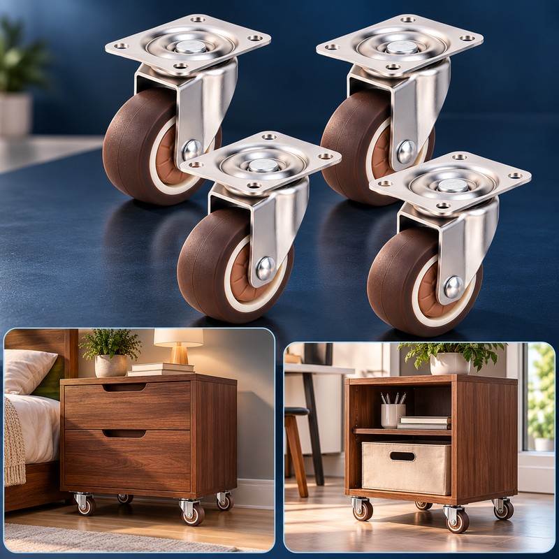 4-Pack Furniture Caster Wheels for Small Tables & Cabinets –