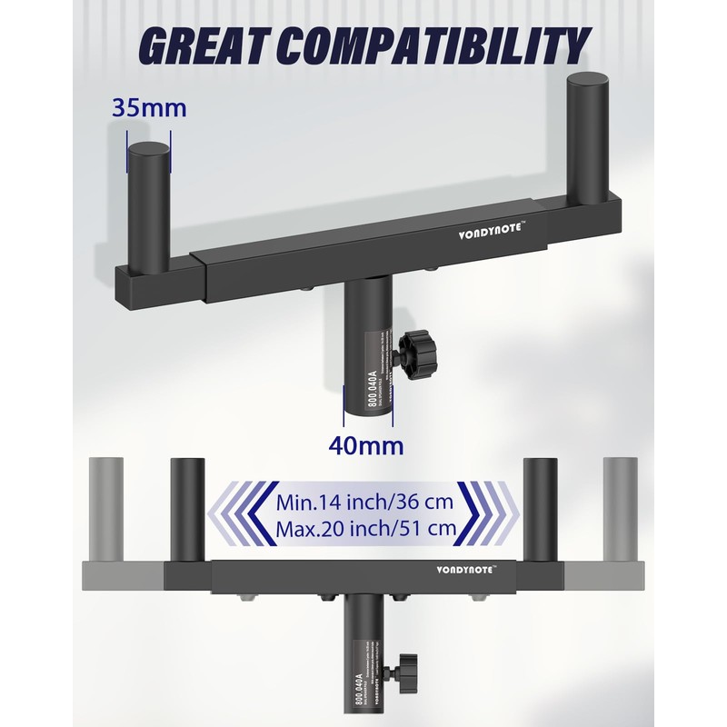 Vondynote Set of 2 Dual Speaker Mount Bar Mounting Fork
