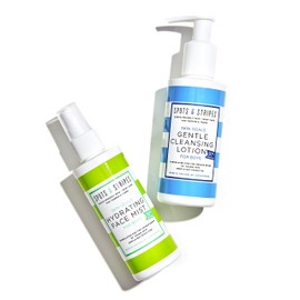 Spots & Stripes - Teen Skincare Duo for Boys, Effective and Natural Essentials for Teen and Young Skin, with Virgin Coconut, Cucumber and Aloe Vera, Super Gentle, Combats Blemishes (150ml and125ml)