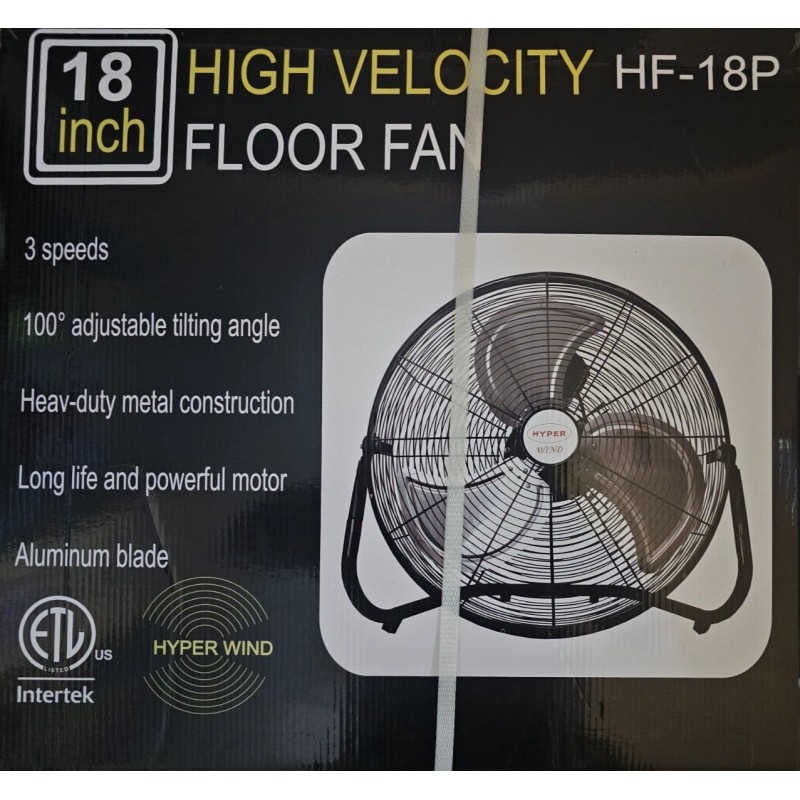 Hyper Wind 18" 3-Speed High Velocity Heavy Duty Metal Industrial