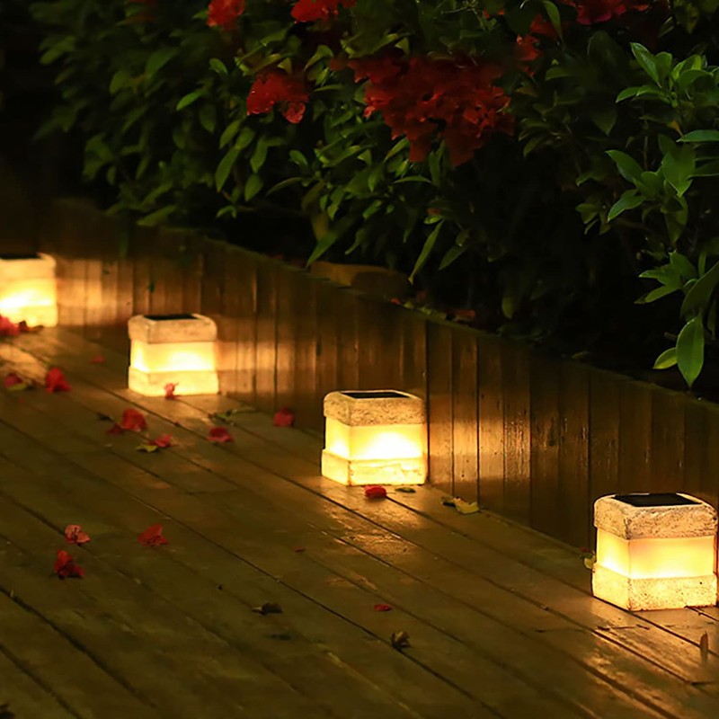 2 Pack Solar Rock Lights Outdoor - Solar Powered Landscape