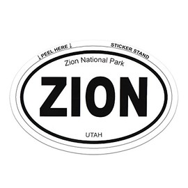 Zion National Park Oval car Bumper Sticker 5" x 3"