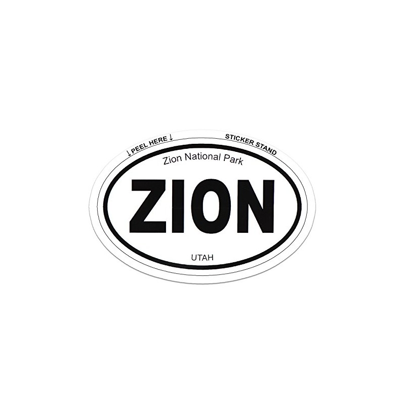 Zion National Park Oval car Bumper Sticker 5" x 3"