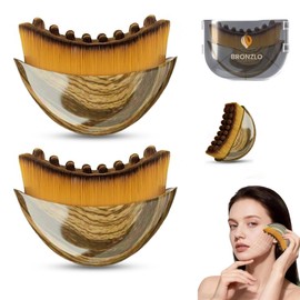 EIRAZ Lymphatic Drainage Face Massager, Ergonomic Contour Brush for Dry Brushing, Reduces Puffiness & Sculpts Facial Contours Precisely (2PC)