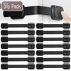 Bates- Child Safety Strap Locks, 14 Pack, Black Baby Cabinet