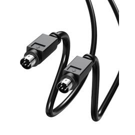 JUXINICE PS/2 Male to Male Extension Cable 6ft,6Pin PS2 Converter,Shielded Mini DIN 6-Pin Male to Male Adapter for PC,Scanner,Mouse,Keyboard,Black (PS/2 M/M 6FT)