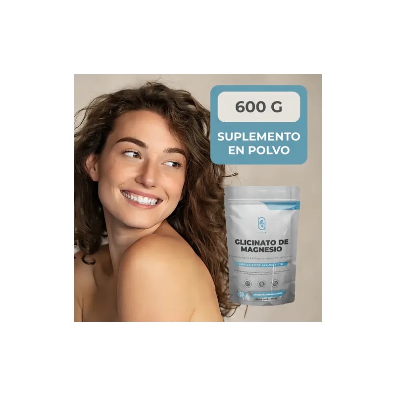 Naíma Glicinato Magnesio Polvo Sabor Frambuesa Limón 300g Gluten Vegano