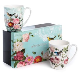McIntosh Bird Garden Set of 2 Fine Bone China Mugs