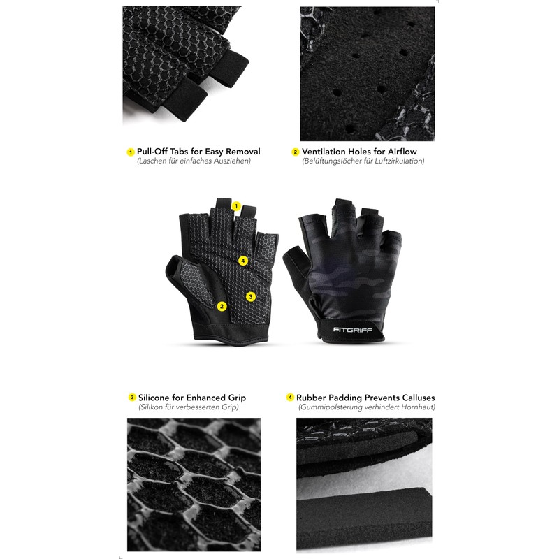 Fitgriff Training Gloves for Men and Women - Fitness Gloves