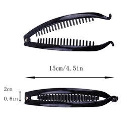 2PCS Banana Clips Hair Clips, Banana Clip Clincher Combs for Thick Thin Hair, Banana Combs Banana Clip Grip Comb Fishtail Hair Fish Shape Ponytail Bun Holder Hair Accessories for Women Girls