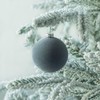 KI Store 6cm Gray Velvet Ball Ornaments 6pcs for Party