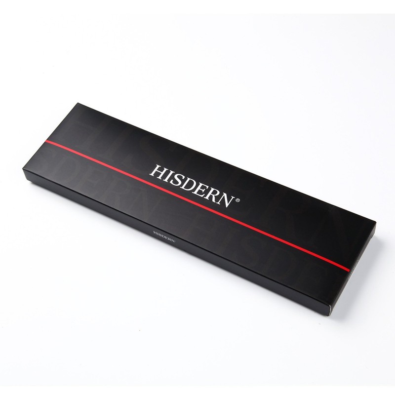 HISDERN Men's Checked Tie and Pocket Square Set - black