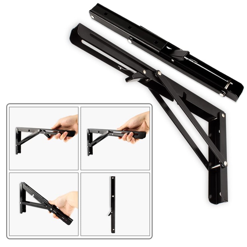 VinBee Shelf Brackets - Metal Folding Shelf Brackets for Home,