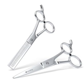Suvorna 6.5" Hair Cutting Scissors Set with Thinning Scissors for Professionals, Barber, Hairdressers, Homeuse - Extremely Sharp Hair Shears Set for Thinning, Layering, Cutting and Grooming.