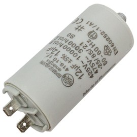 Lumonic Starting Capacitor 416.10.17 A [Including Plug 6.3 x 0.8 mm] | Motor Capacitor 12µF 400V 36 x 70 mm I Capacitor in Insulated Plastic Housing