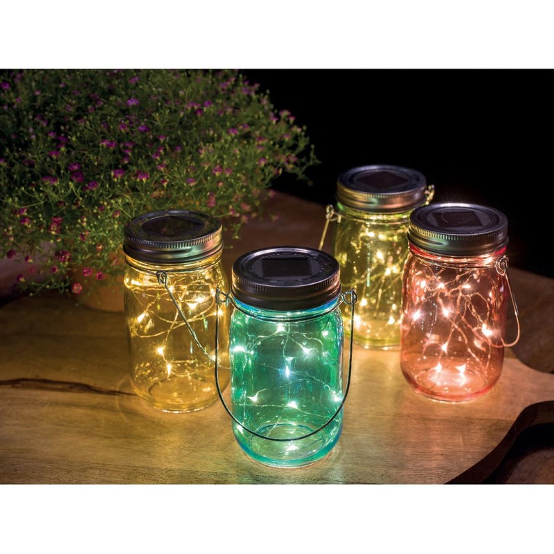 Glooke Selected LED Solar Glass Jar 4cls outd Variant Lighting,