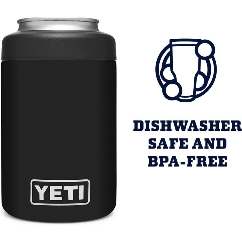 YETI Rambler Colster, Stainless Steel, Can Insulator, Black, 12oz (330ml)