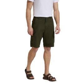 Mountain Warehouse Lakeside Mens Shorts - 100% Durable Twill Cotton Cargo Shorts, Durable Shorts, 6 Pockets - for Walking, Running, Hiking & Camping Khaki Men's W32