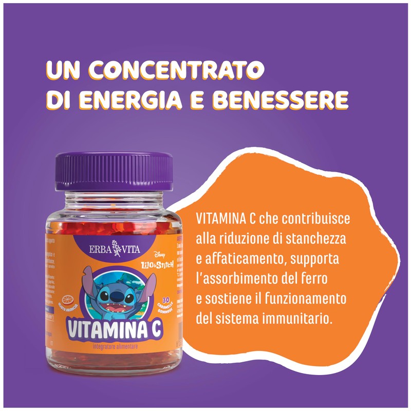Erba Vita Vitamina C Integratore Alimentare per Bambini, 30 Gummies
