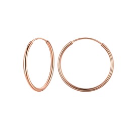 Rose Gold Plated Rounded Hoop Earrings for Women Female Fashion Simple 30mm Huggie Hoops Hypoallergenic Nickel Free