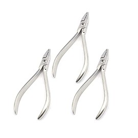 OdontoMed2011 Set of 3 Pieces Jarabak Light Wire Plier with Grooves Dental Orthodontic Plier Stainless Steel Ortho Pliers Dental Tools Supplies ODM
