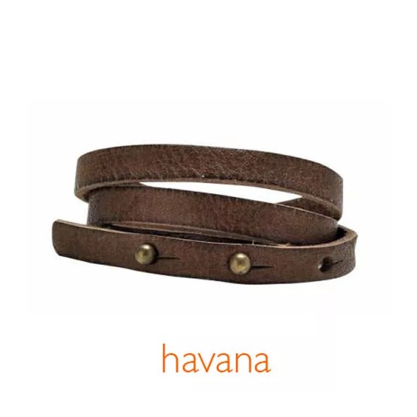 Equine Organix Triple Wrap Leather Bracelet dark brown Havana -