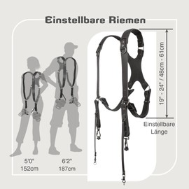 4J LEDR Camera Strap, Camera Strap Leather Double Shoulder Leather Camera Strap for Photographers, Camera Strap 2 Cameras, for Men and Women, Camera Equipment for DSLR/SLR Strap, Thanksgiving,