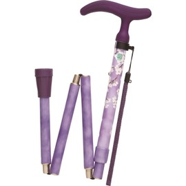 Fuji Home Active Grace Folding Stick, Cherry Blossom Purple