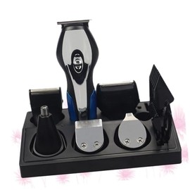 1Pc USB Rechargeable Multi Function Hair Cutting Men Electric Shaver Nose Hair Trimmer and Beard Grooming Kit with Head Compact Design for Travel Black