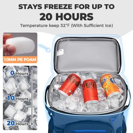 Heytrip Cooler Backpack 36 Cans with 2 Detachable Pouches Insulated Waterproof Cooler Bag for 20 Hours Cold Retention, Leak-Proof Cooler(Gray)