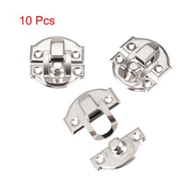 sourcing map Pack of 10 Suitcase Clasps, Small Size Jewellery Wooden Boxes Clasp, Silver DE de