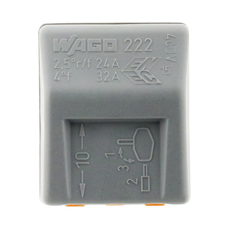 WAGO, 3 Way Lever Clamp Series 222, Pack of 10,