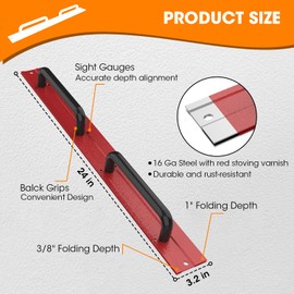SDSNTE 24 In 16 Ga Steel Sheet Metal Folding Tool with Grips for Creating Uniform Folds Fits HVAC Applications and Pipefitter, Red, Pack of 1