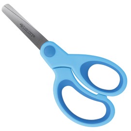 Westcott Forbici per bambini Softgrip blu per destrimani | Impugnatura ergonomica per bambini in età prescolare | 13 cm (5") ideali per le mani dei bambini | Punta arrotondata | E-21581 00