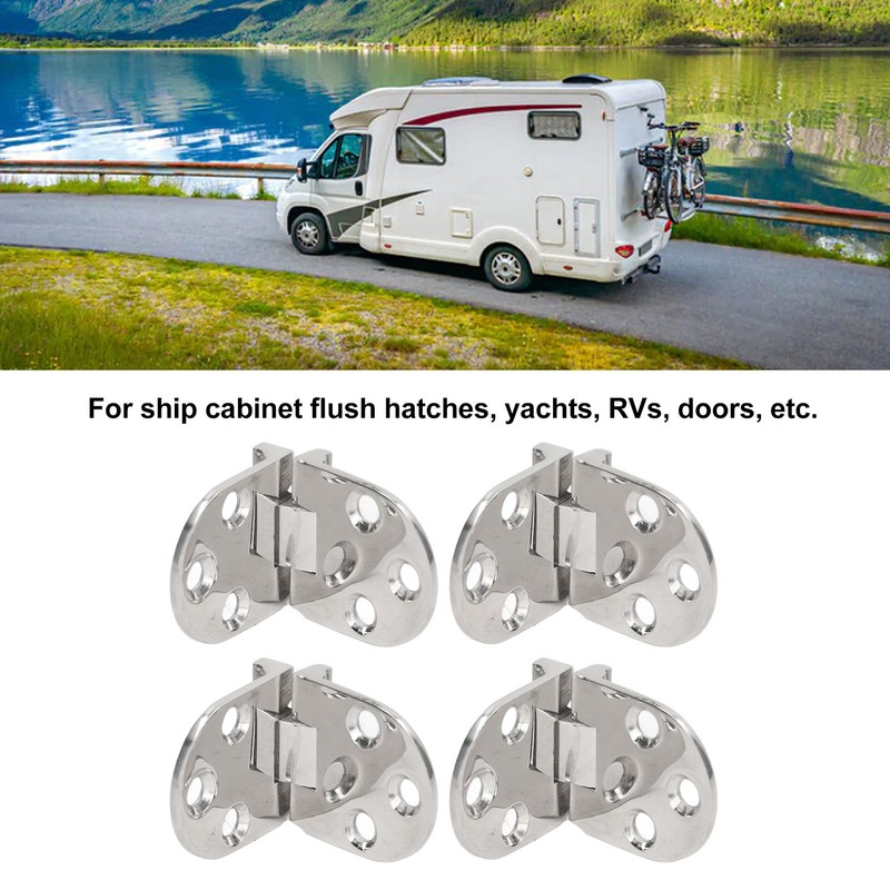 4PCS Door Hinge with Mounting Holes 316 Stainless Steel Hinge