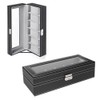 NEX 6 Slot Leather Watch Box Display Case Organizer Glass