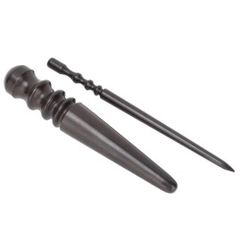 2pcs Ebony Wood Leather Craft Slicker Round Burnisher Leather Wood Edge Craft Slicker Polished Rods Edge Burnisher Slicker Tool Craft DIY Handworking Tool Burnisher Slicker Tool
