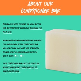 Sea Salt Conditioner Bar for All Type Hair, Soothing Formulation Reduces Irritation and Moisturises the Scalp. Bring a New Fluffy Feel