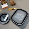 Black Treehouse Rolling Tray Set with PVC Soft Magnetic Lid,