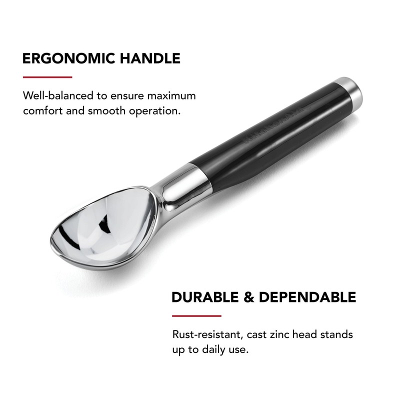 KitchenAid Classic Ice Cream Scoop, 8.6 inches, Black