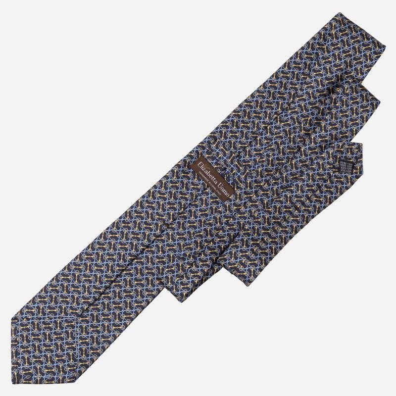 Elizabetta Palio - Printed Silk Tie - Navy - Length: