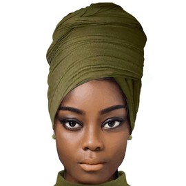 JYLZWXZC Army Green Turban Head Wraps for Black Women Hair Wraps Stretch Soft Jersey Hijab Scarf Headwraps Headband