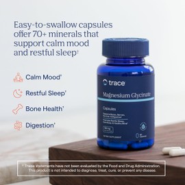 Trace Minerals Magnesium Glycinate - Gentle Magnesium Glycinate Supplement for Healthy Sleep & Relaxation Support - Healthy Mind & Energy - Vegan - Gluten-Free - 90 Count (90 Servings)
