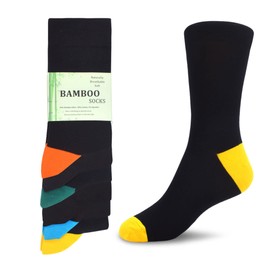 WeciBor Bamboo Socks Breathable Against Sweaty Feet Super Soft Unisex Socks, 6 pairs black 1