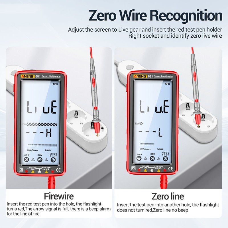 ANENG 681 6000 Counts Digital Multimeter Smart Anti-burn Rechargeable Universal