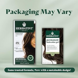 Pack of 3 x Herbatint Permanent Herbal Haircolour Gel 4N Chestnut - 135 ml